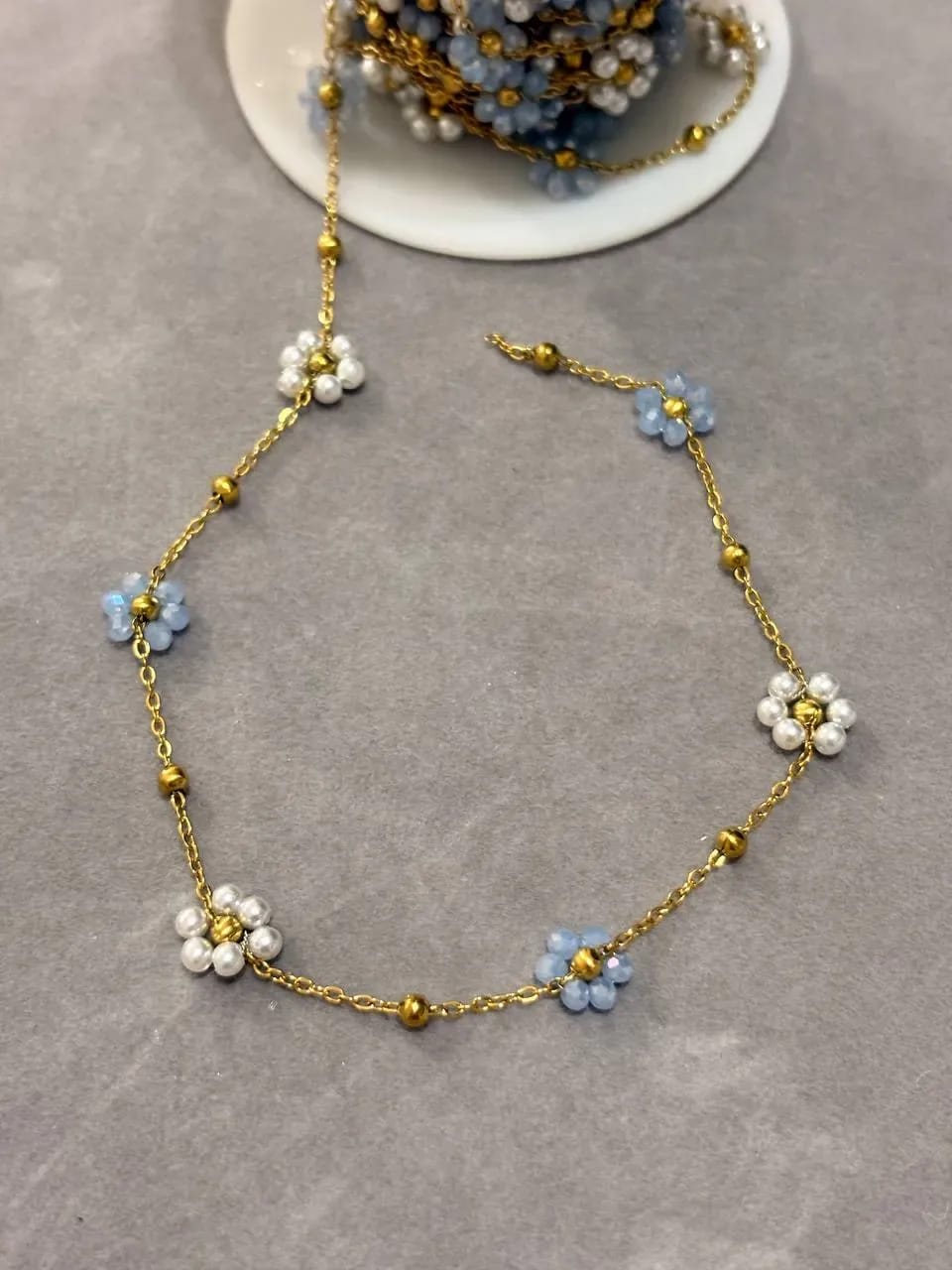 Baby-Blue Flower Bracelet — Handmade Bracelets & Anklets