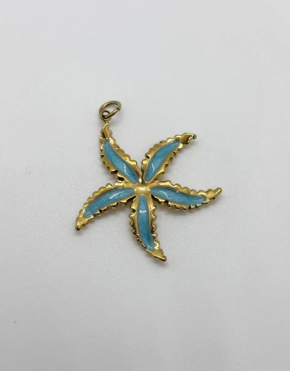 Baby-Blue Starfish Charm — Handmade Charms