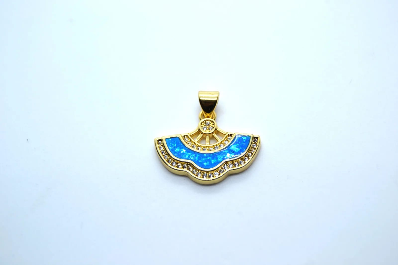 Blue Fan Charm — Handmade Charms