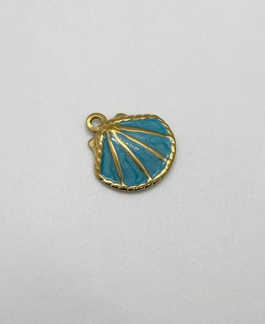 Blue Shell Charm — Handmade Charms