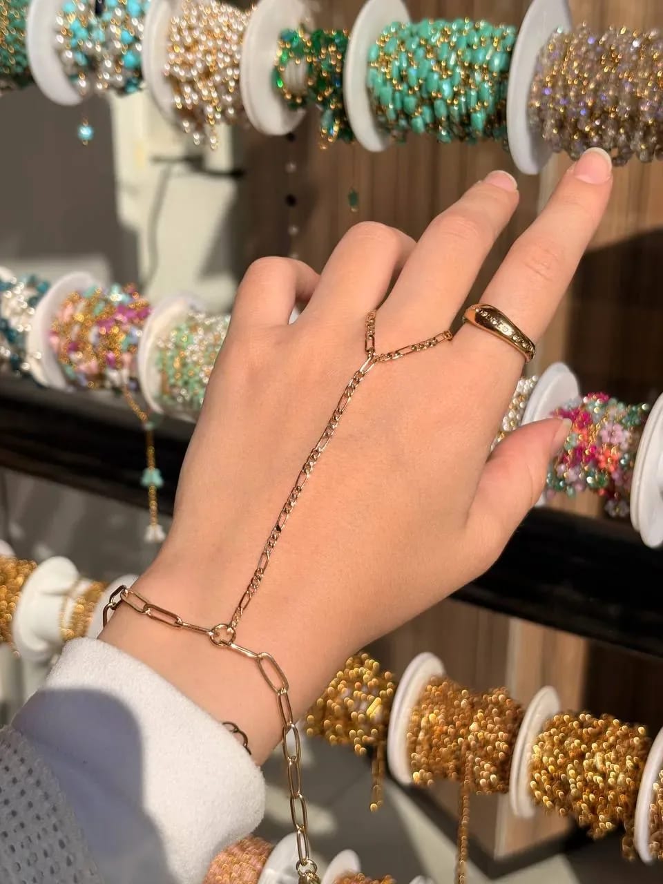 Dainty Golden Hand Chain — Hand Chains
