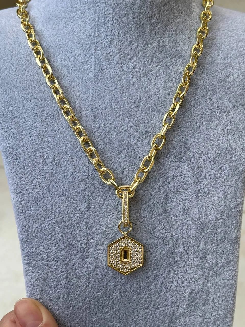 Hexagon Curb Necklace — Necklaces