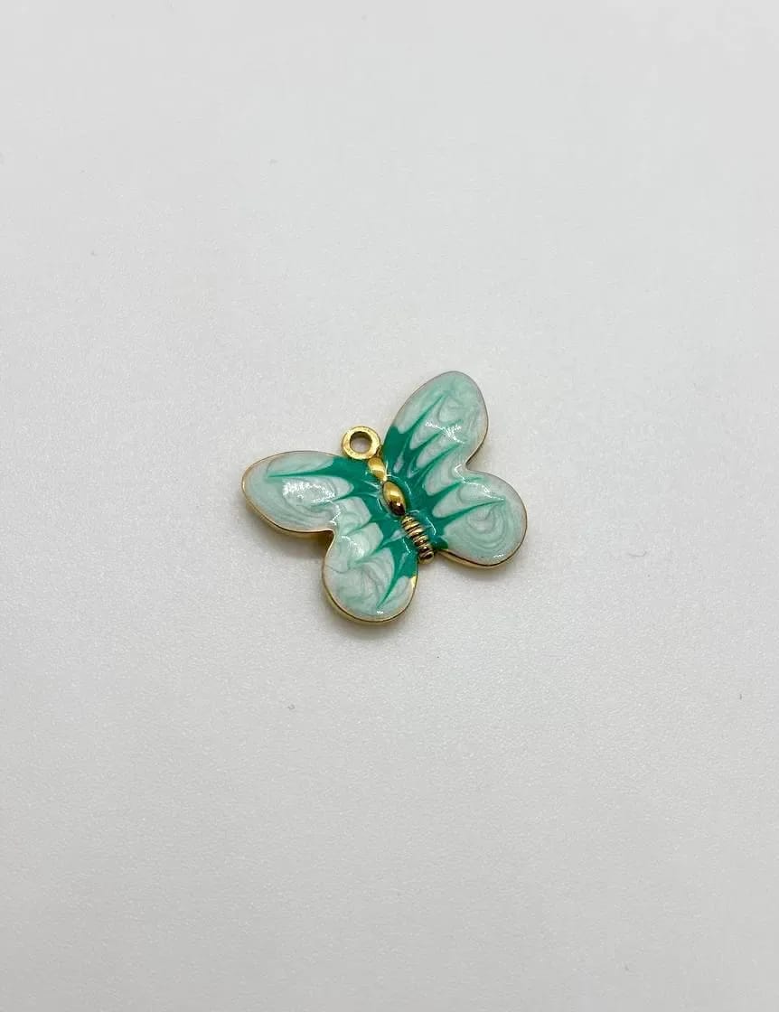 Green Butterfly Charm — Handmade Charms