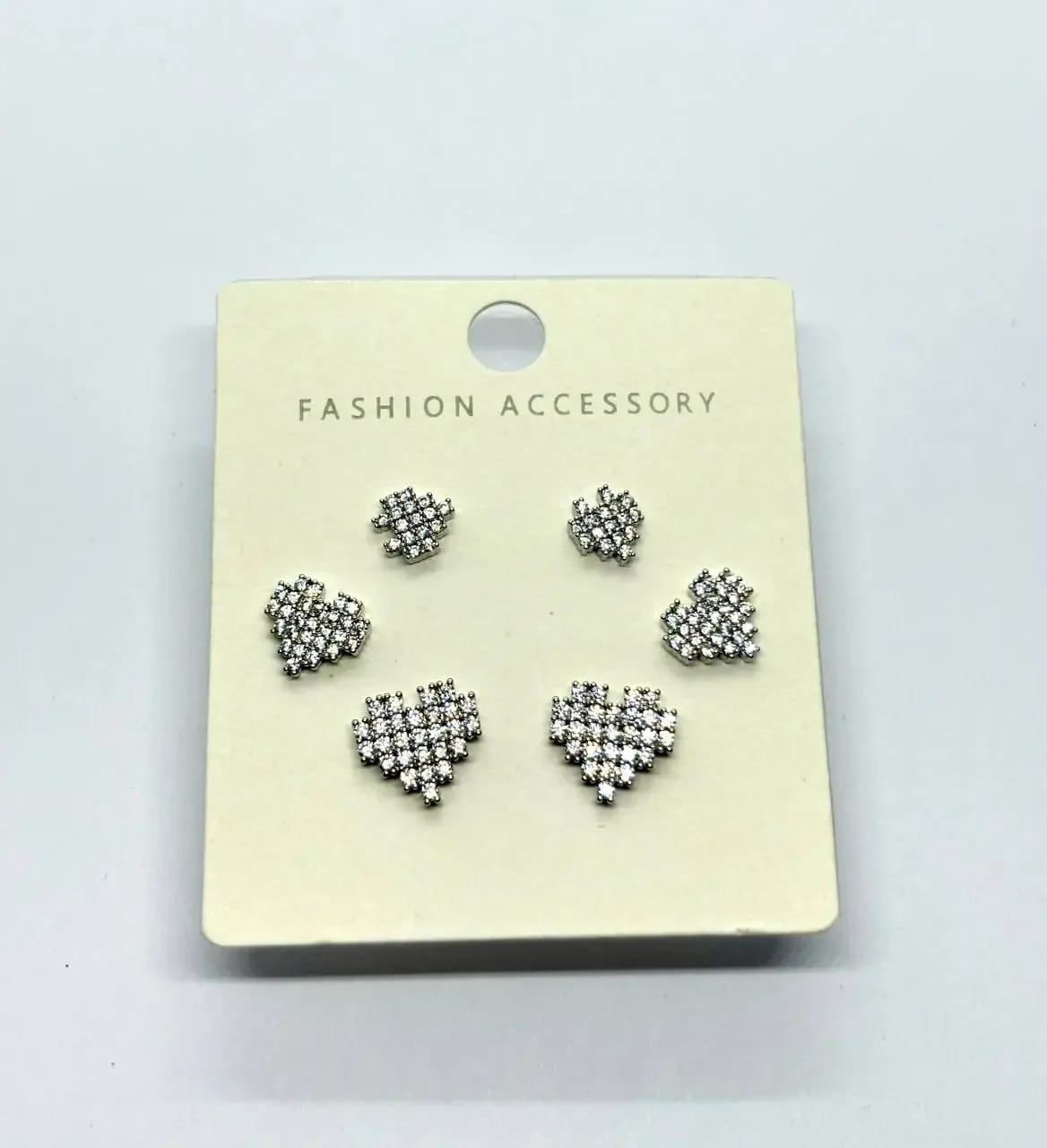 Checkered Heart Studs — Earrings