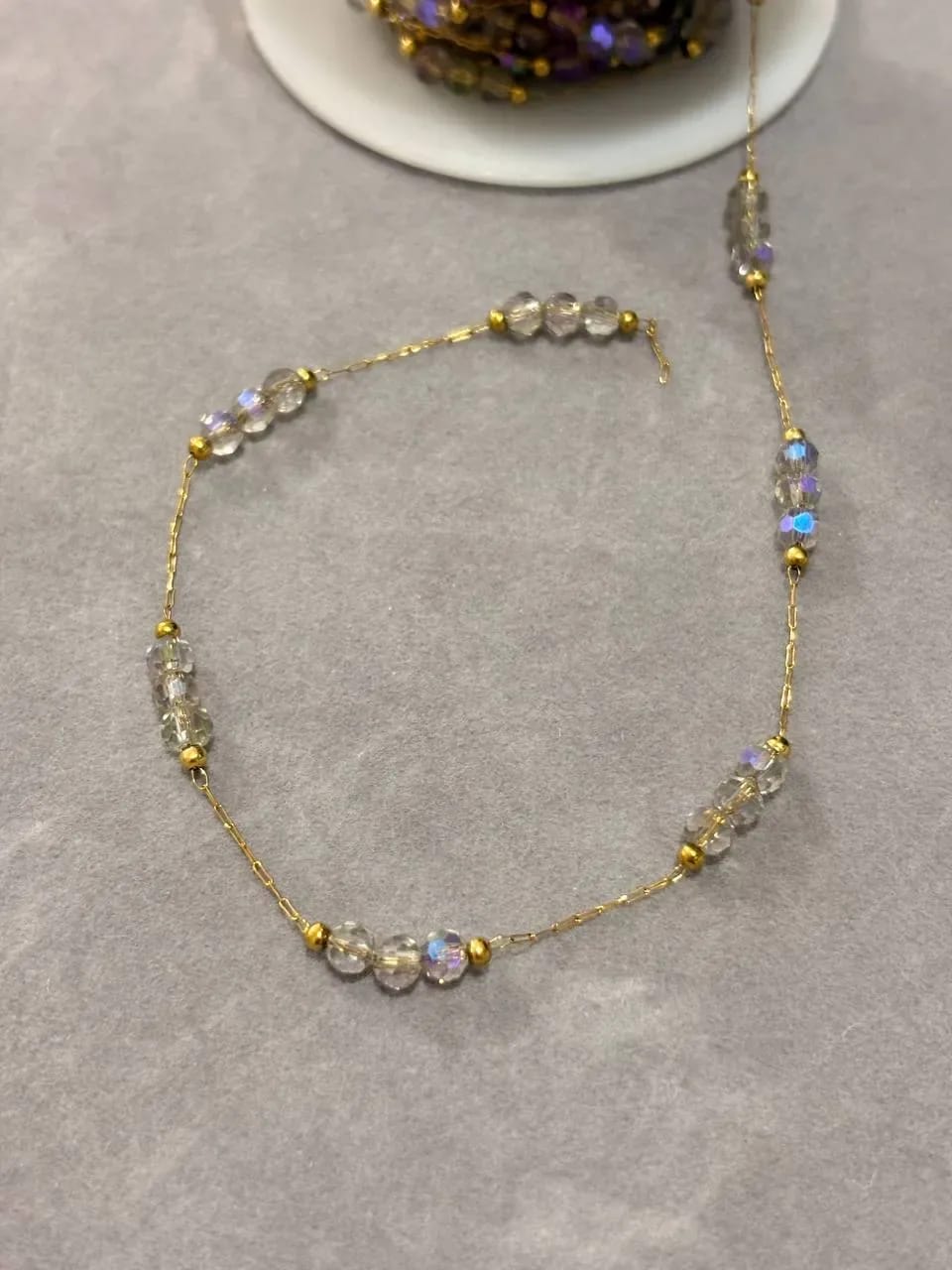 Lilac Crystal Necklace — Handmade Necklaces