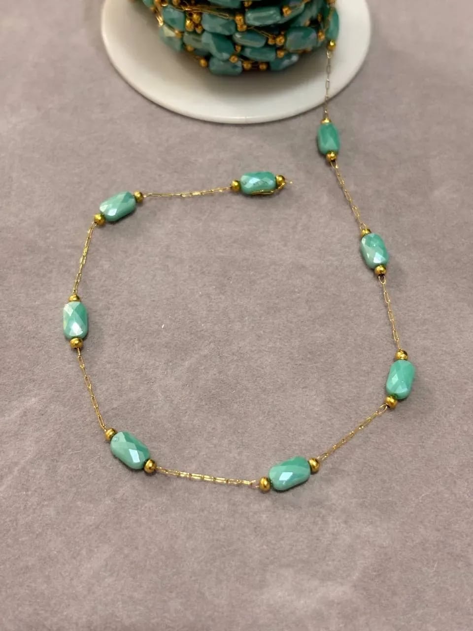 Mint Crystal Necklace — Handmade Necklaces