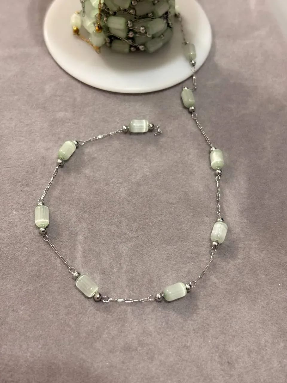Mint Silver Necklace — Handmade Necklaces
