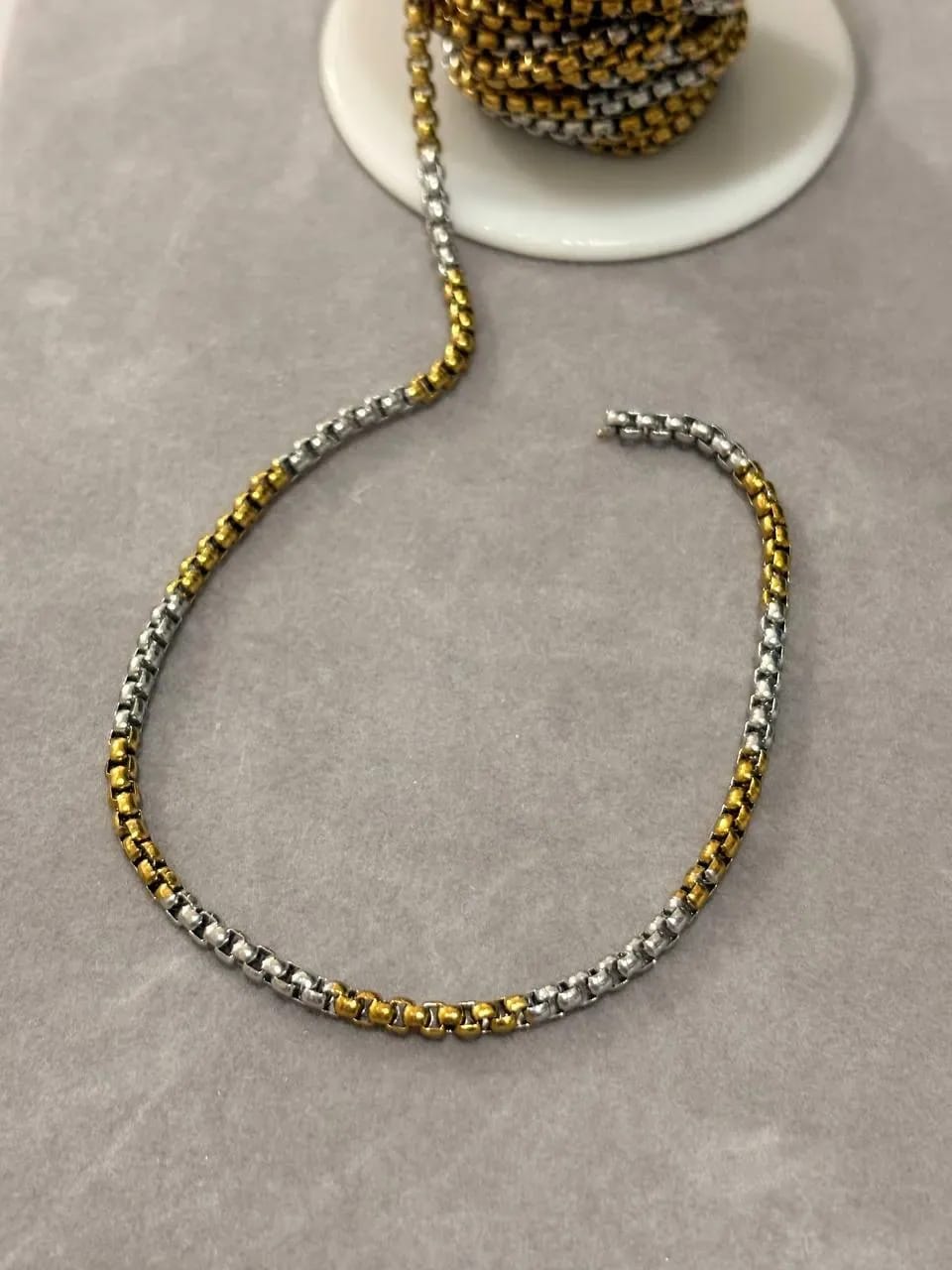 Two-Tone Link Necklace — Handmade Necklaces