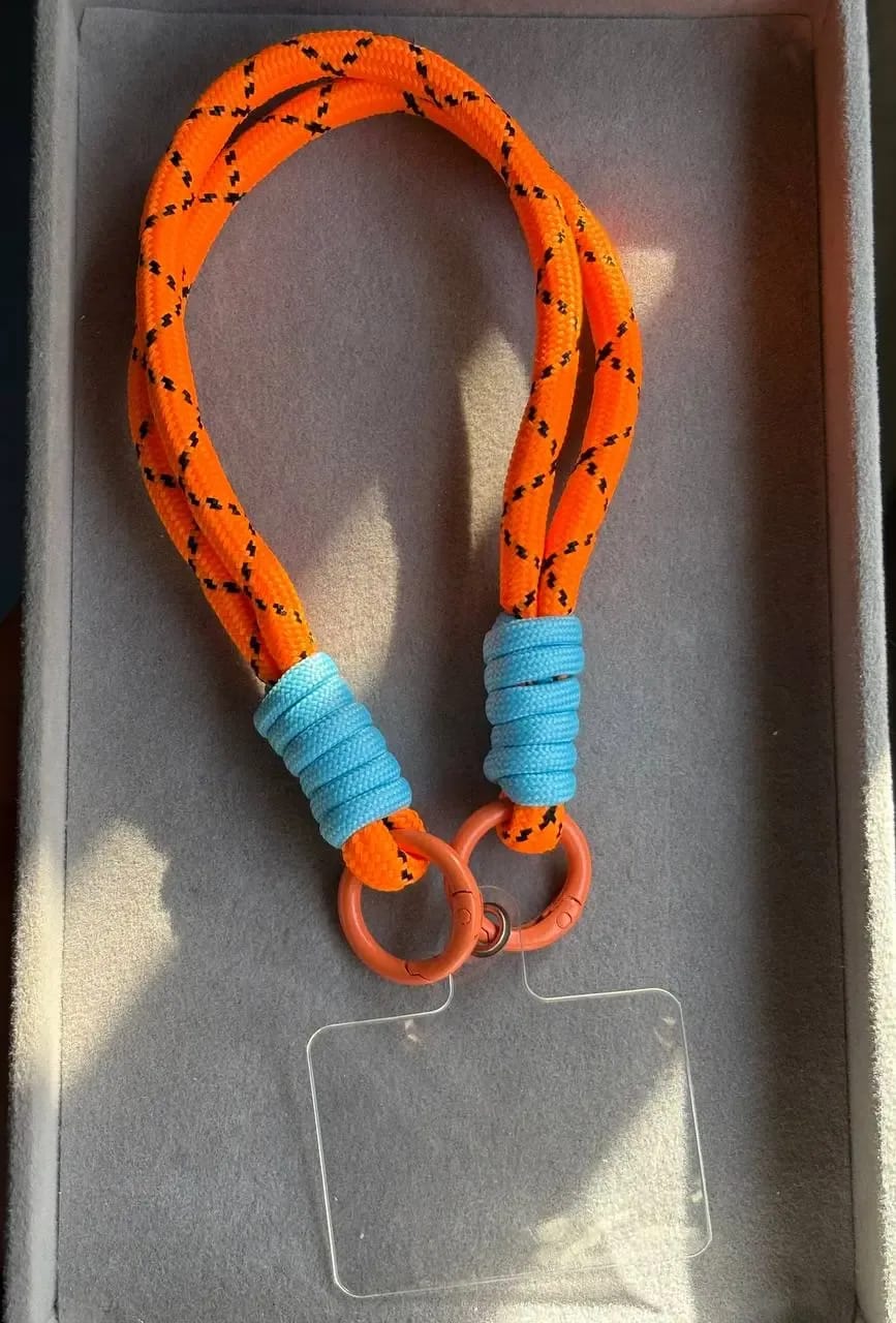 Orange Braided Phone Holder — Phone Holders