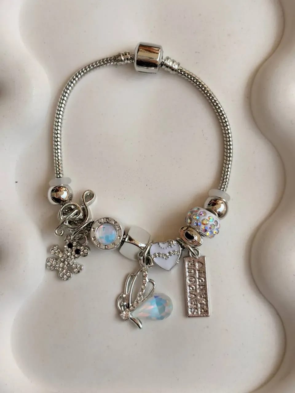 Silver Teddy Charm Bracelet — Charm Bracelets