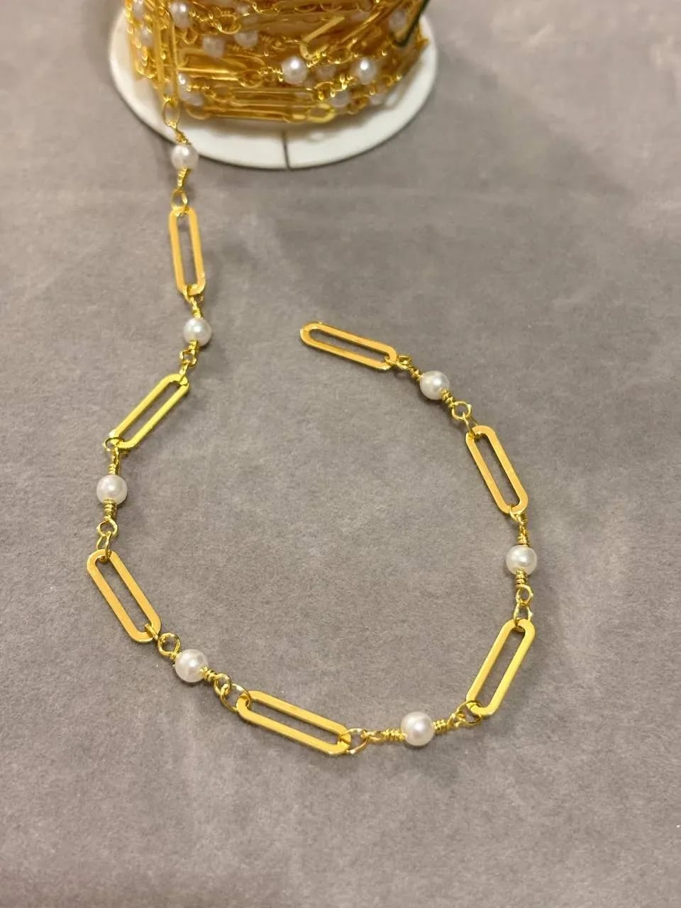 Pearl Paperclip Bracelet — Handmade Bracelets & Anklets