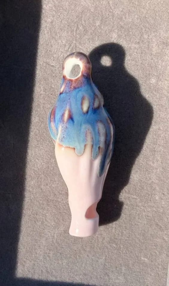 Pink-Blue Seashell Charm — Handmade Charms