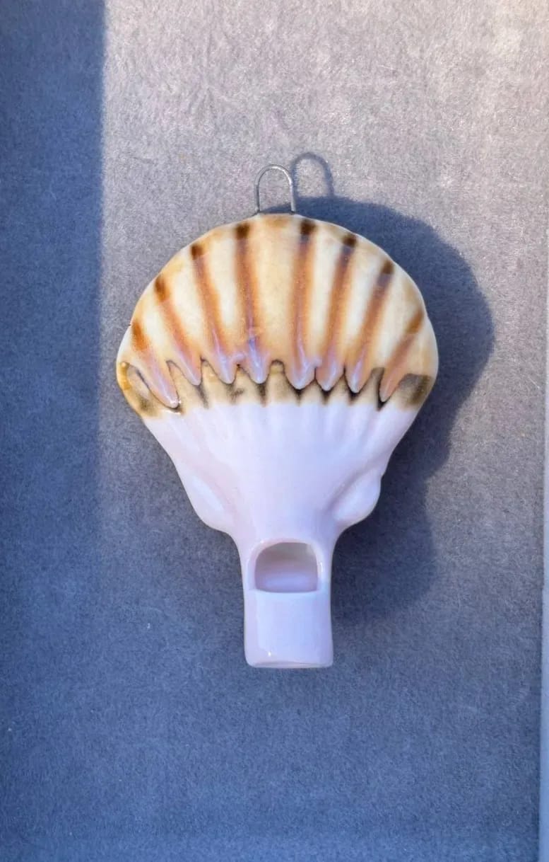 Pink-Brown Shell Charm — Handmade Charms