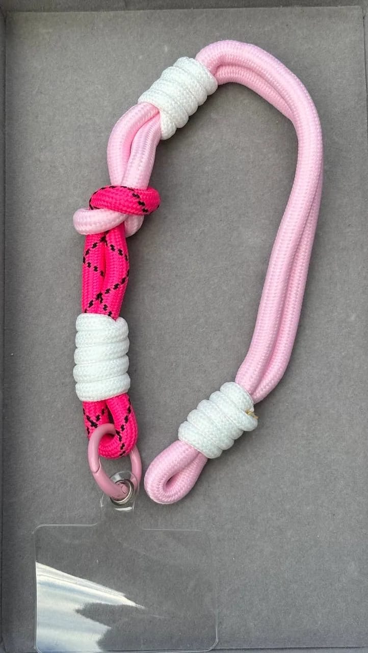 Pink Braided Phone Holder — Phone Holders