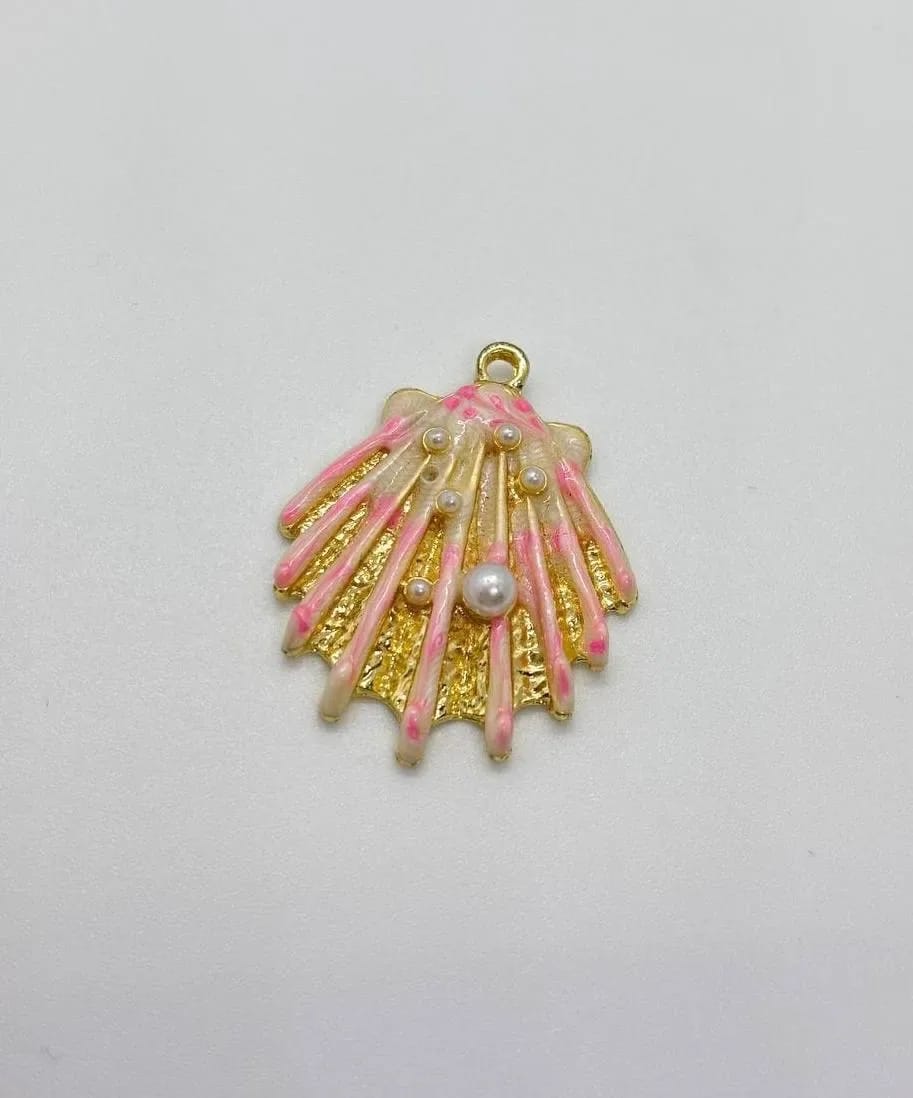 Pink Seashell Charm — Handmade Charms
