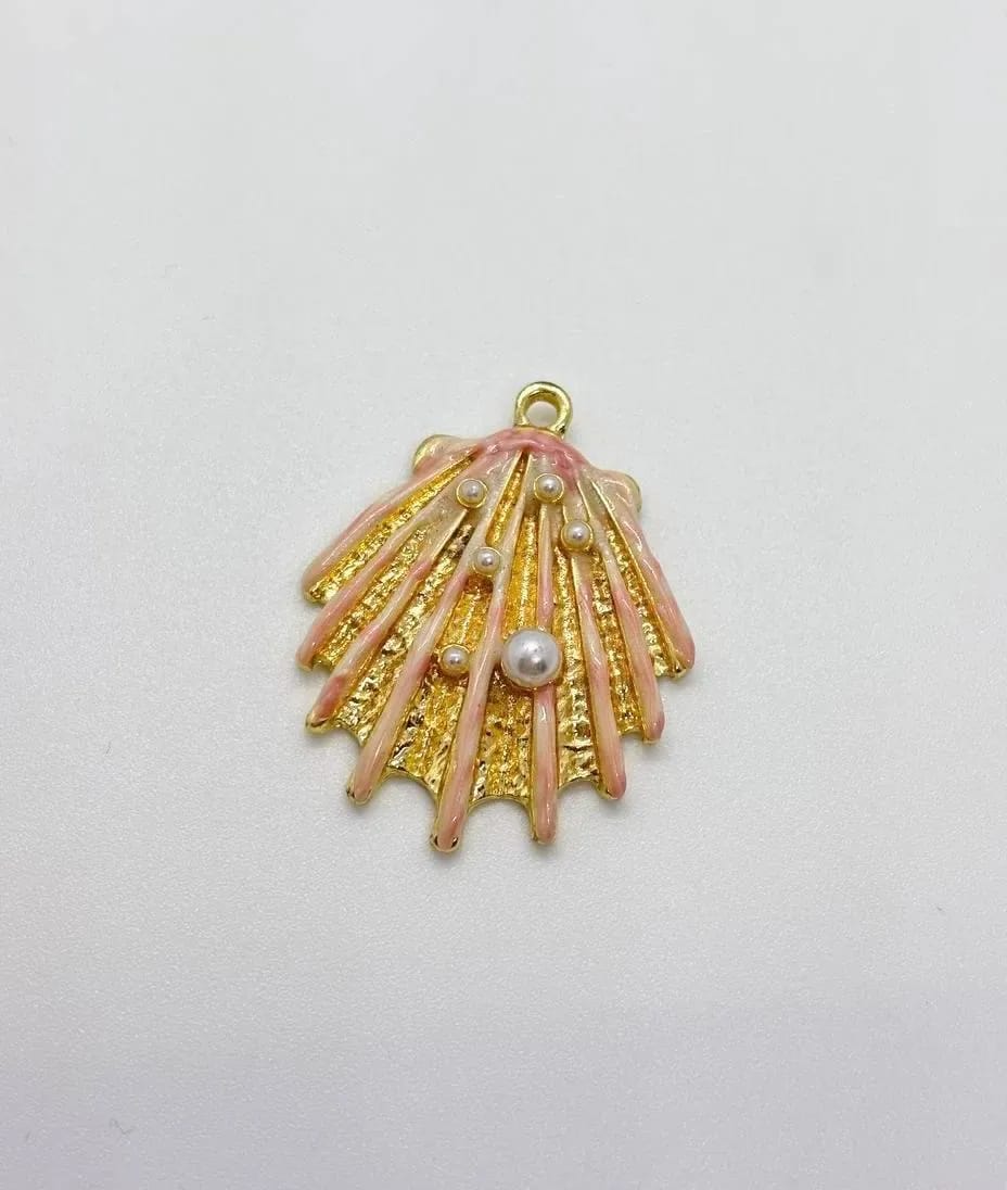 Pink Seashell Charm — Handmade Charms