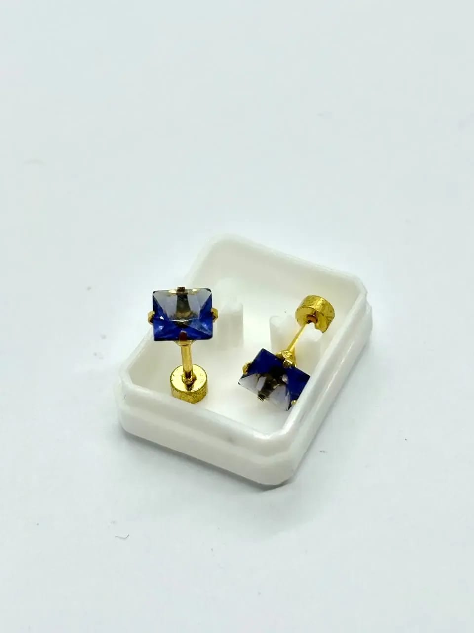 Purple Crystal Studs — Earrings
