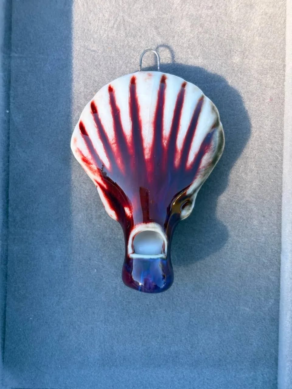 Red Shell Charm — Handmade Charms