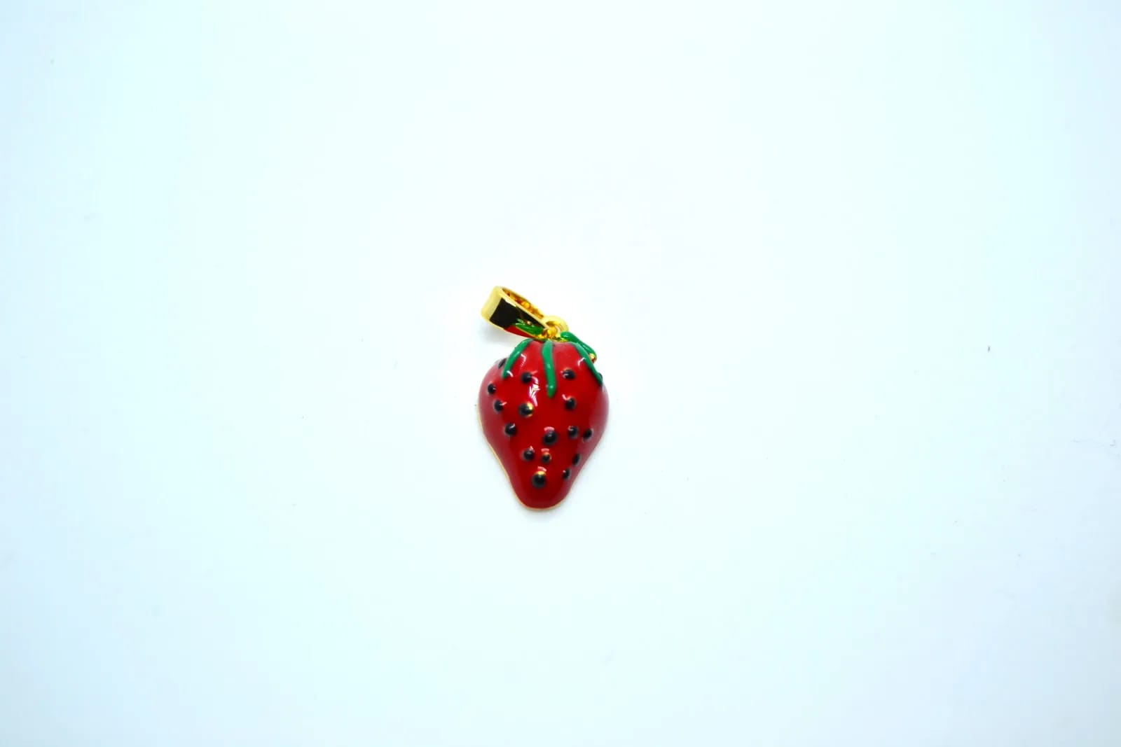 Golden Strawberry Charm — Handmade Charms