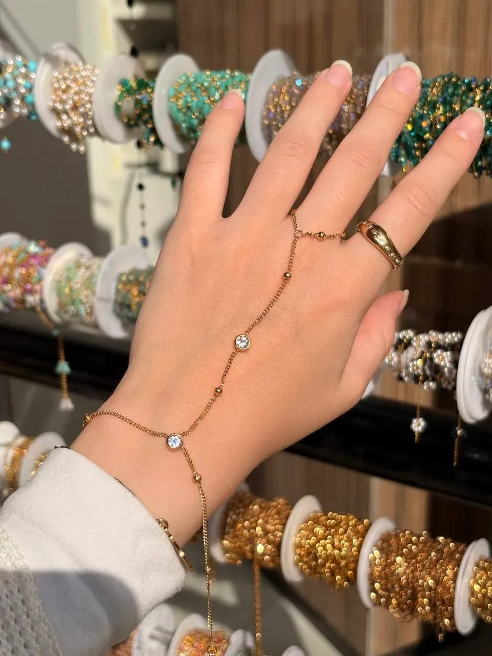 Studded Hand Chain — Hand Chains