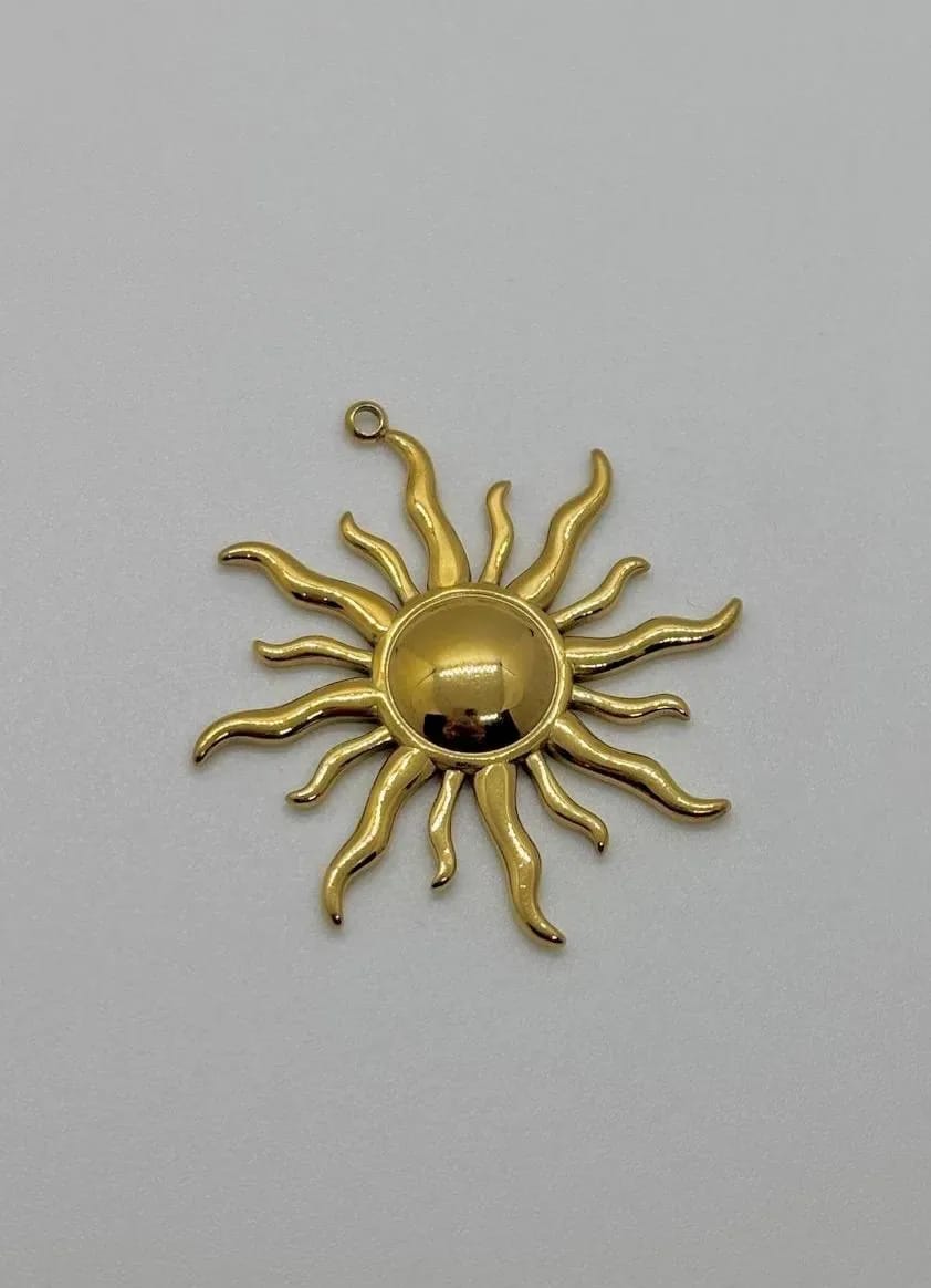 Silver Sun Charm — Handmade Charms
