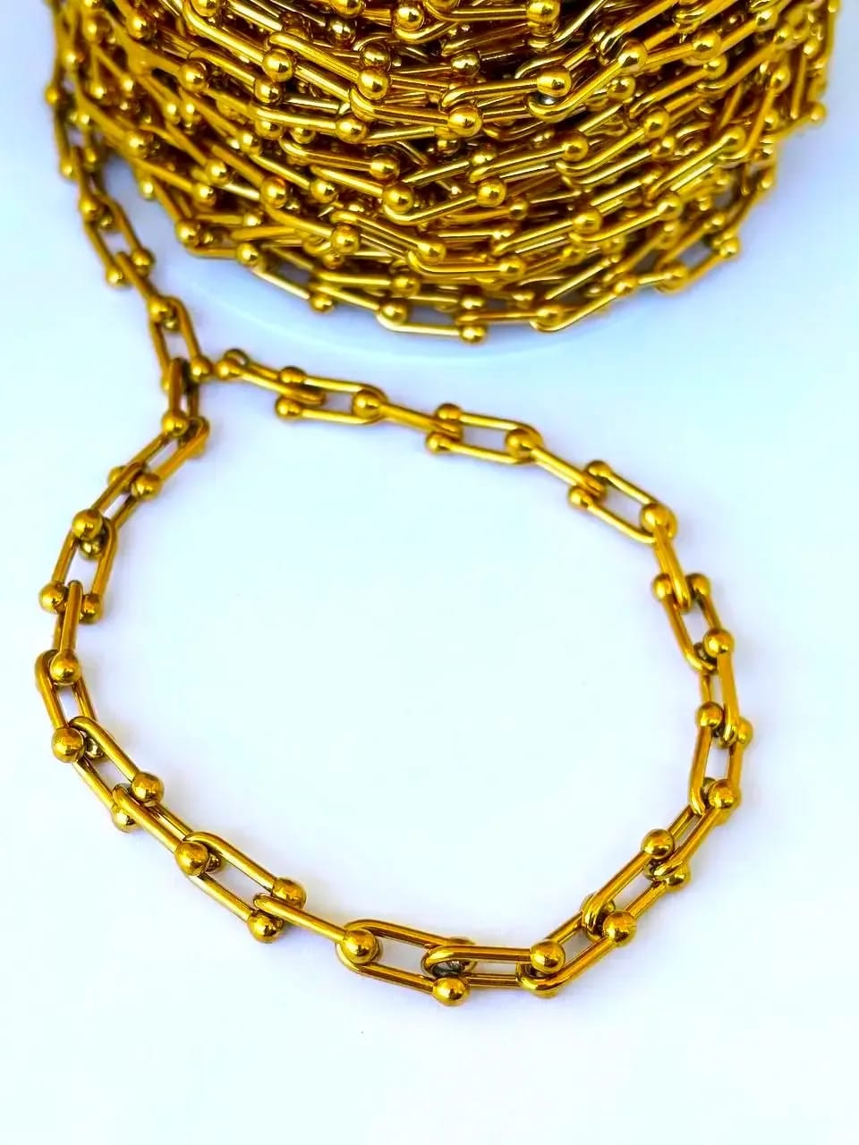 Golden U-Link Necklace — Handmade Necklaces