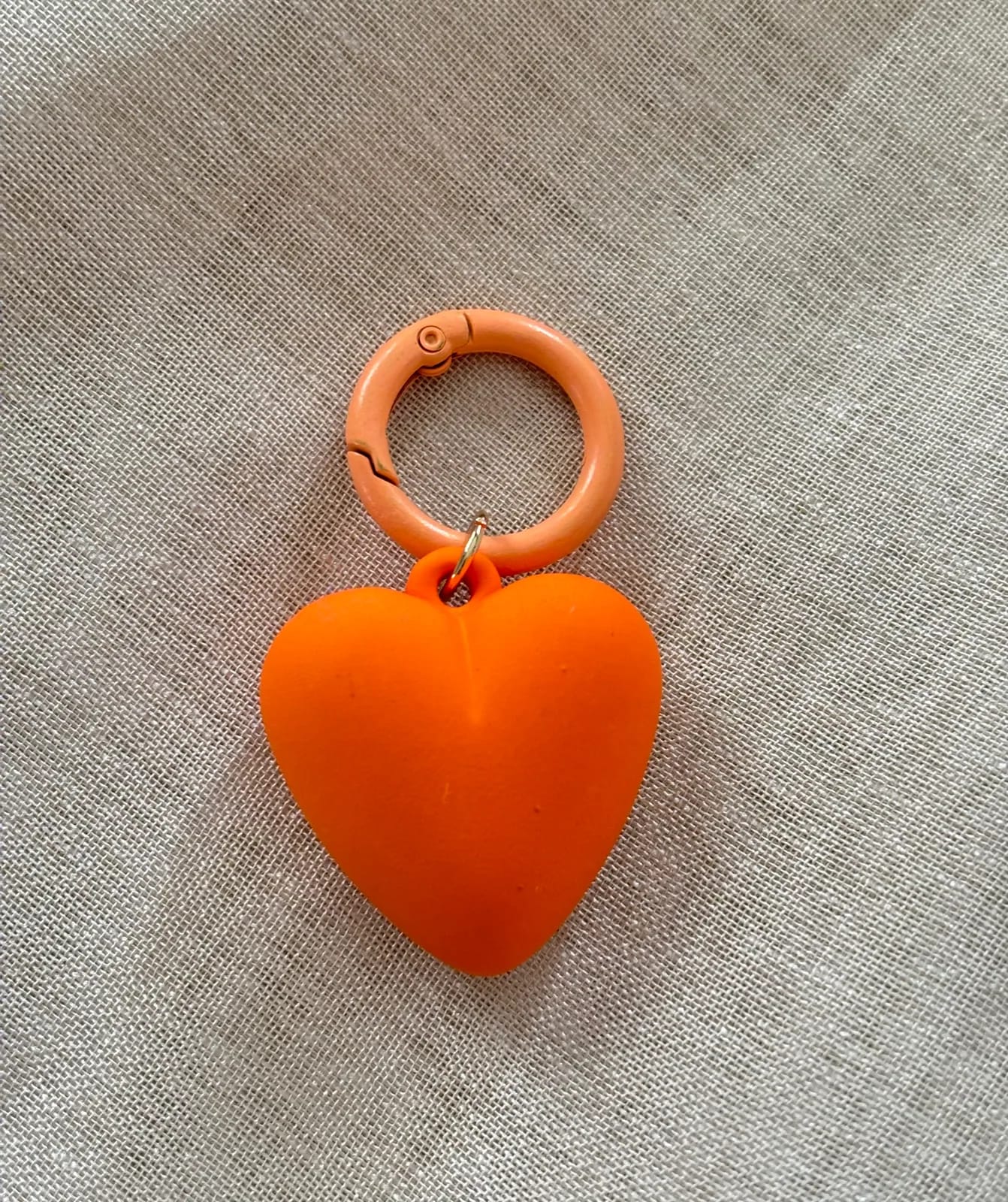 Orange Velvet-Heart Charm — Key, Bag & Phone Chains
