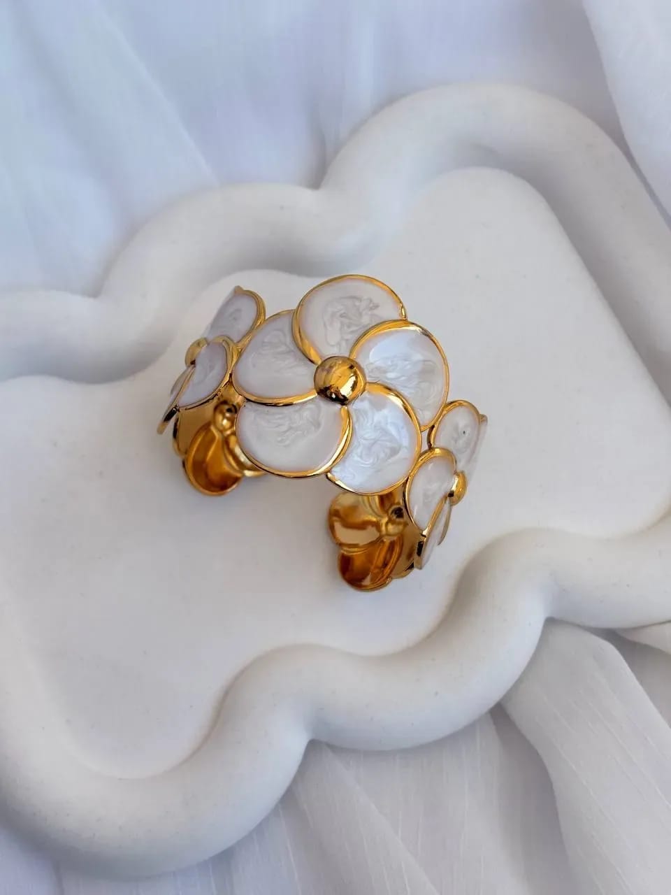 White Flower Bracelet — Bangles