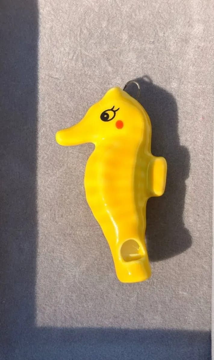 Yellow Seahorse Charm — Handmade Charms