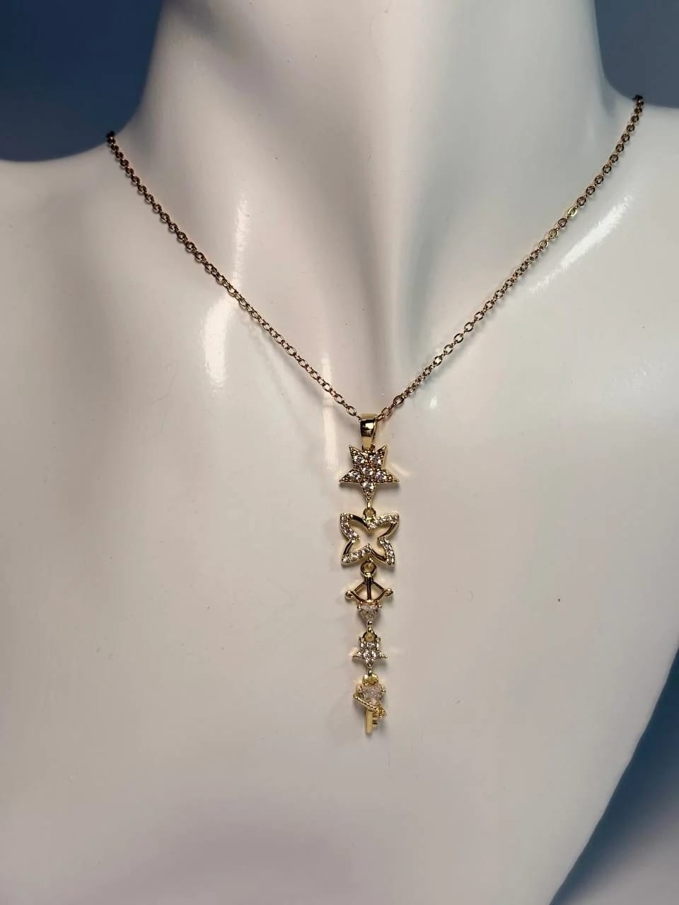 Butterfly drop necklace